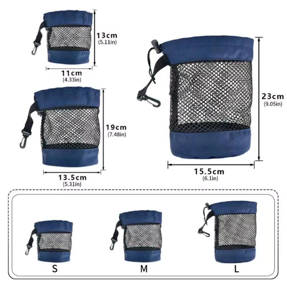 Portable Mesh Golf Ball Pouch Drawstring Closure Golf Ball Holder Golf Net Bag  Golf Accessories