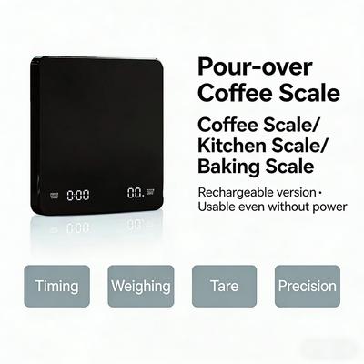 Digital Coffee Scale with Timer LED Screen Espresso USB 3kg Max.Weighing 0.1g High Precision Measures In Oz/ml/g Kitchen Scale