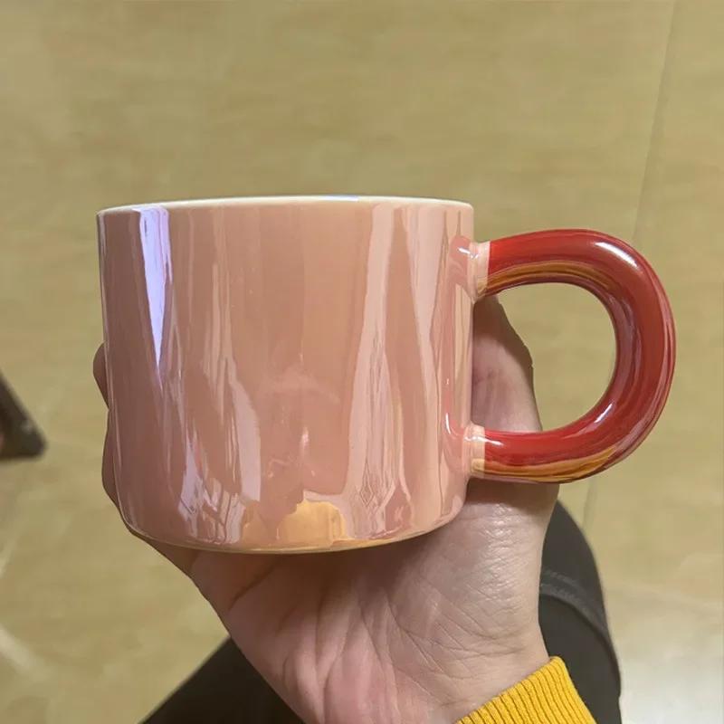Pearl Glazed Porcelain Coffee Mugs Home Kitchen Drinkware Christmas Party Gifts Children's Water Cup Office Coffee Mug