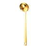 Spoon Colander Stainless Steel Long Handle Household Thickened Golden Hot Pot Spoon Golden Deepened Soup Shell Colander.