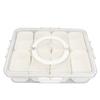 Divided Serving Box with Transparent Lid Removable Handle Snap Lock Portable Snack Platter for