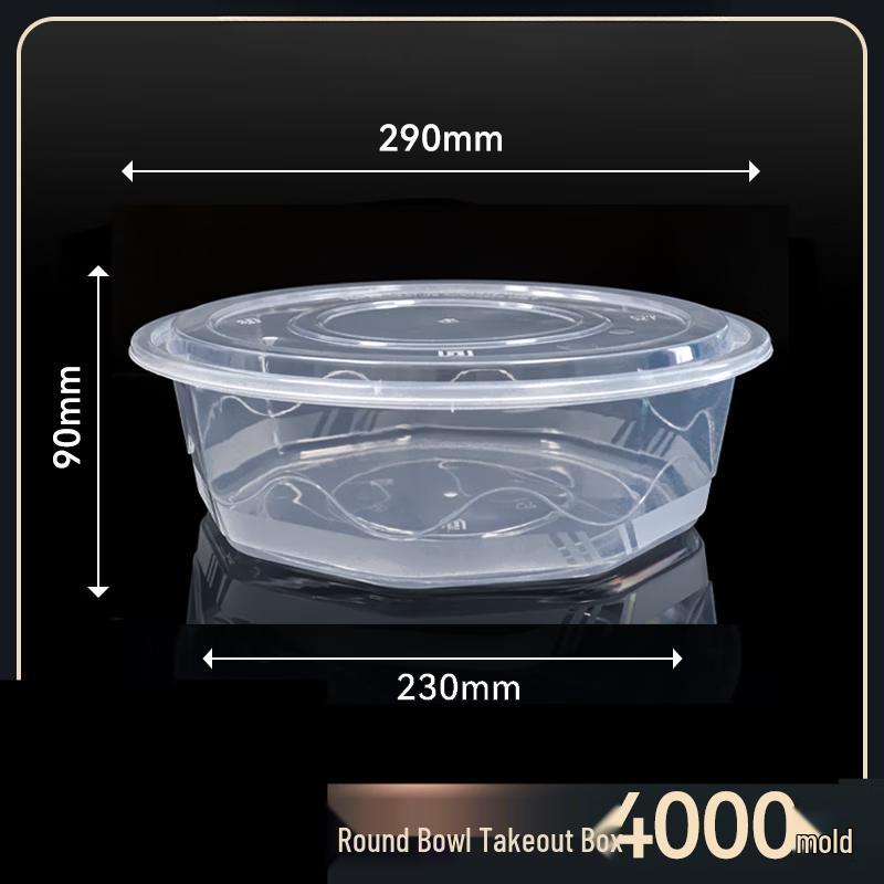 

Wuhe 4000ml Clear Disposable Takeaway Meal Box with Lid