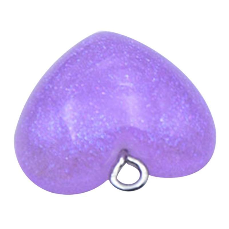 Heart Pendant Resin Material Colorful Heart Embellishments Sparkling Heart Accessories for DIY Bracelet Jewelry Crafts фиолетовый
