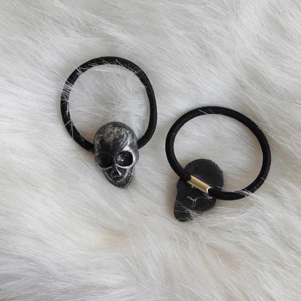 Skull Hair Rope Hair Scrunchie for Women 3D Skull Head Hairband Teens Girl Vintage Hair Tie Ponytail Hair Band Headpiece