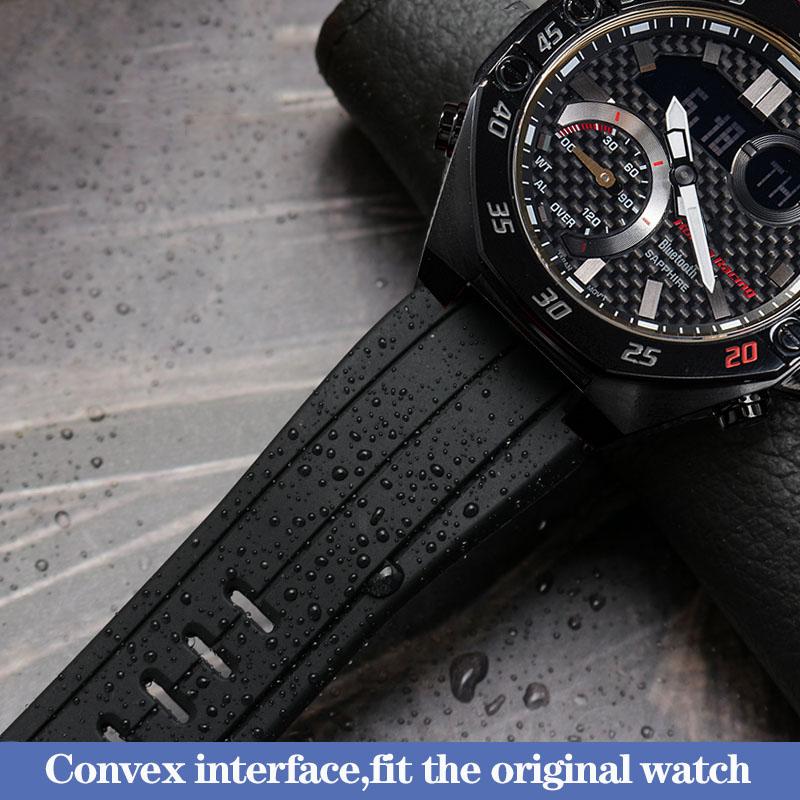 Gemodificeerde siliconen horlogeband vervanging Casio EDIFICE 20e jubileum Honda 5618 ECB-10HR-1APR sport waterdichte horlogeband