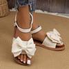 Fashion 2025 New Women's Counter Sliding Trend Sandals Summer Fashion Beach Casual Slippers Outdoor Bow Elastic Flat Shoes Zapatos Mujer