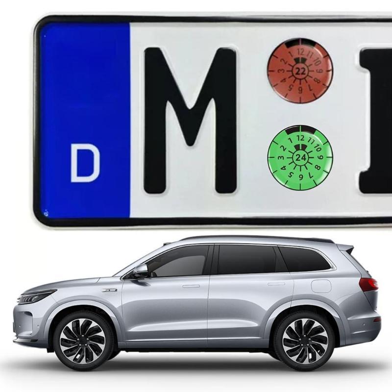 Pack Of 2 3D Gel Raised License Plate Inspection Stickers Strong Waterproof Car Decors Long Lasting Car Inspection Label