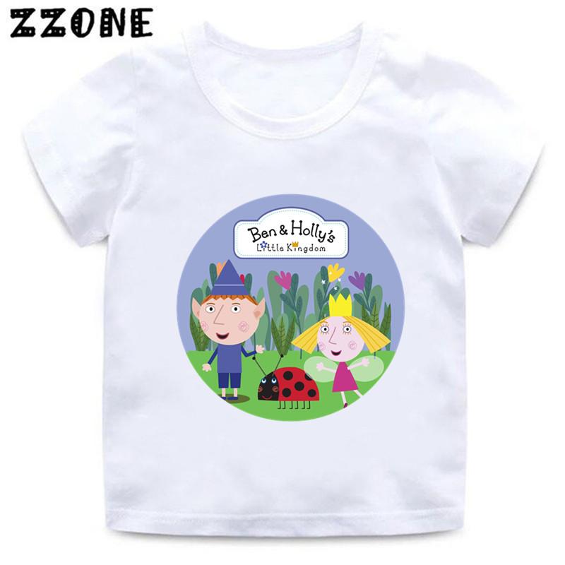 Ben und Holly Königreich Cartoon Kinder Lustige T-Shirts Niedliche Mädchen Kleidung Baby Jungen T-Shirt Sommer Kurzarm Kinder Oberteile,ooo5038