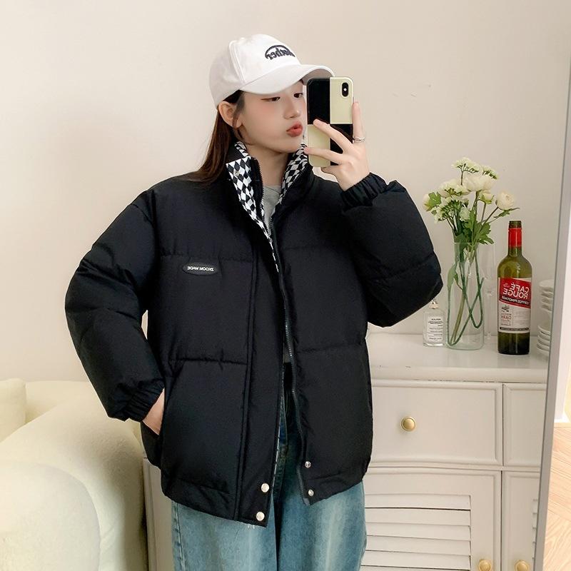 Winter new  women's loose stand-up collar short  jacket thickened bread clothes