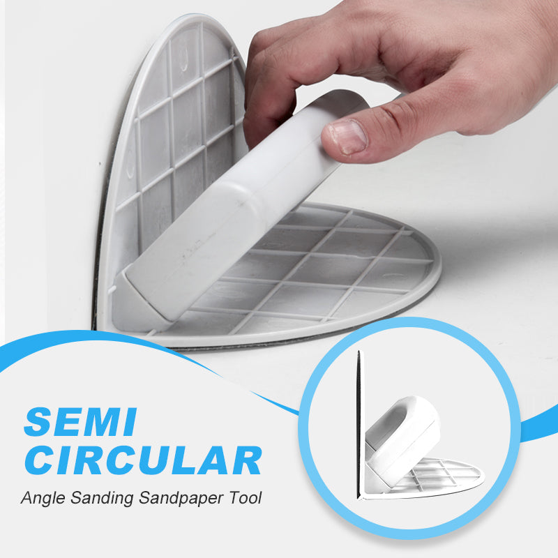 Multifunctional Semi-Circular Angle Sanding Sandpaper Tool  Self-adhesive 90 Degree Plastics Boards Sanding Tool for Drywall