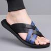 Herren Schwarz Leder Pantoffeln Handgemacht Einfache Flats Sommer Weiß Outdoor Römische Sandalen Offene Zehe Strandschuhe Übergröße