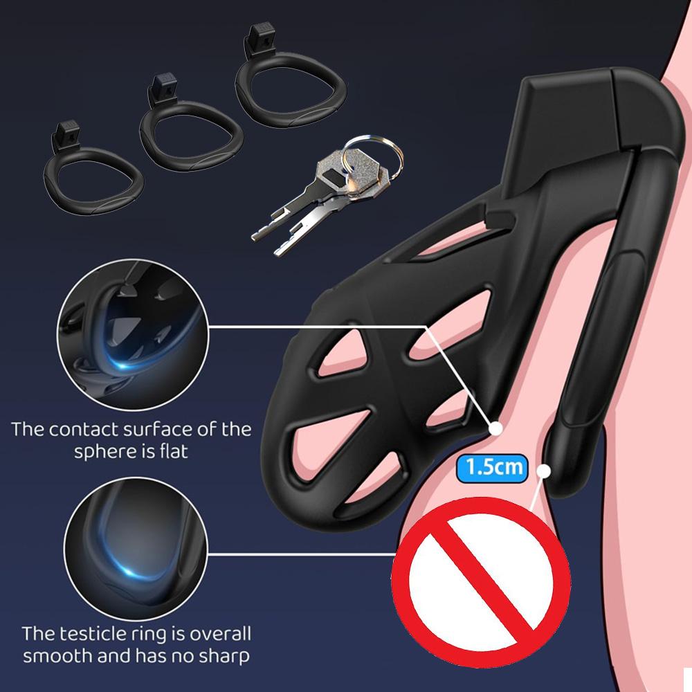 Jouets sexuels pour hommes, ensemble de Cage de chasteté masculine, Anti-verrouillage, anneau de pénis, Kit de Cage à coq, Bondage BDSM
