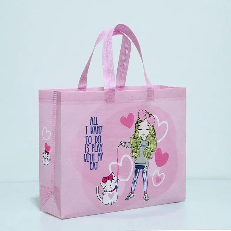 10pcs Coated Non-woven Fabric Bag Clothing Nonwovens Pack Handbag Environmentally Friendly Gift Shopping Packaging Pouch