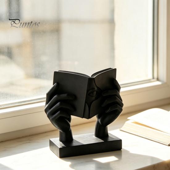 Solide Textur Skulptur 3D Gedrucktes Abstraktes Gesicht & Hand Reading Skulptur, Moderne Minimalistische Kunstfigurine, Exquisites Tischplatten Kleines Schreibtischornament,