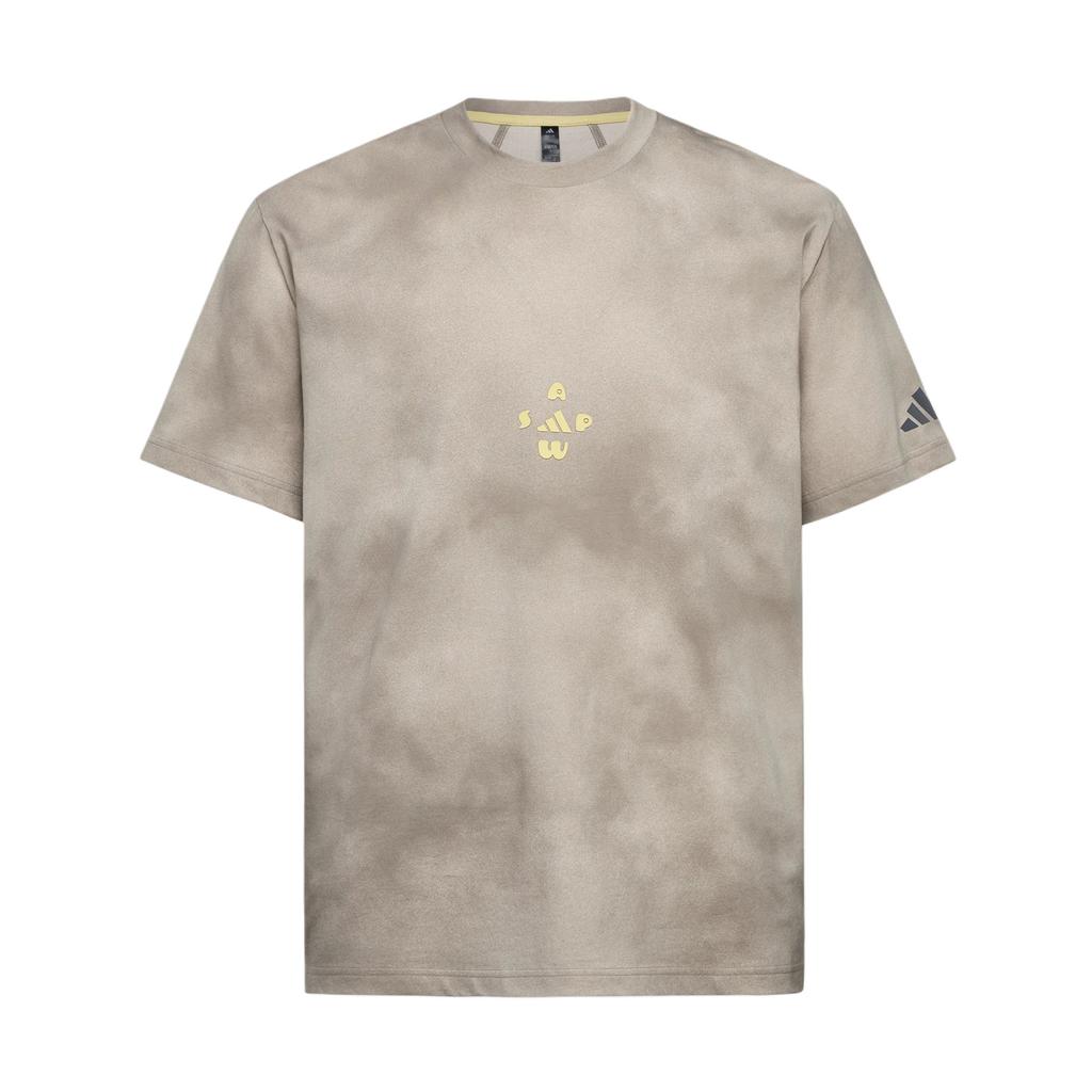 Adidas Cotton All Over Print Loose Fit Round Neck Sports Knit Short Sleeve T-Shirt Men Tops LD7437