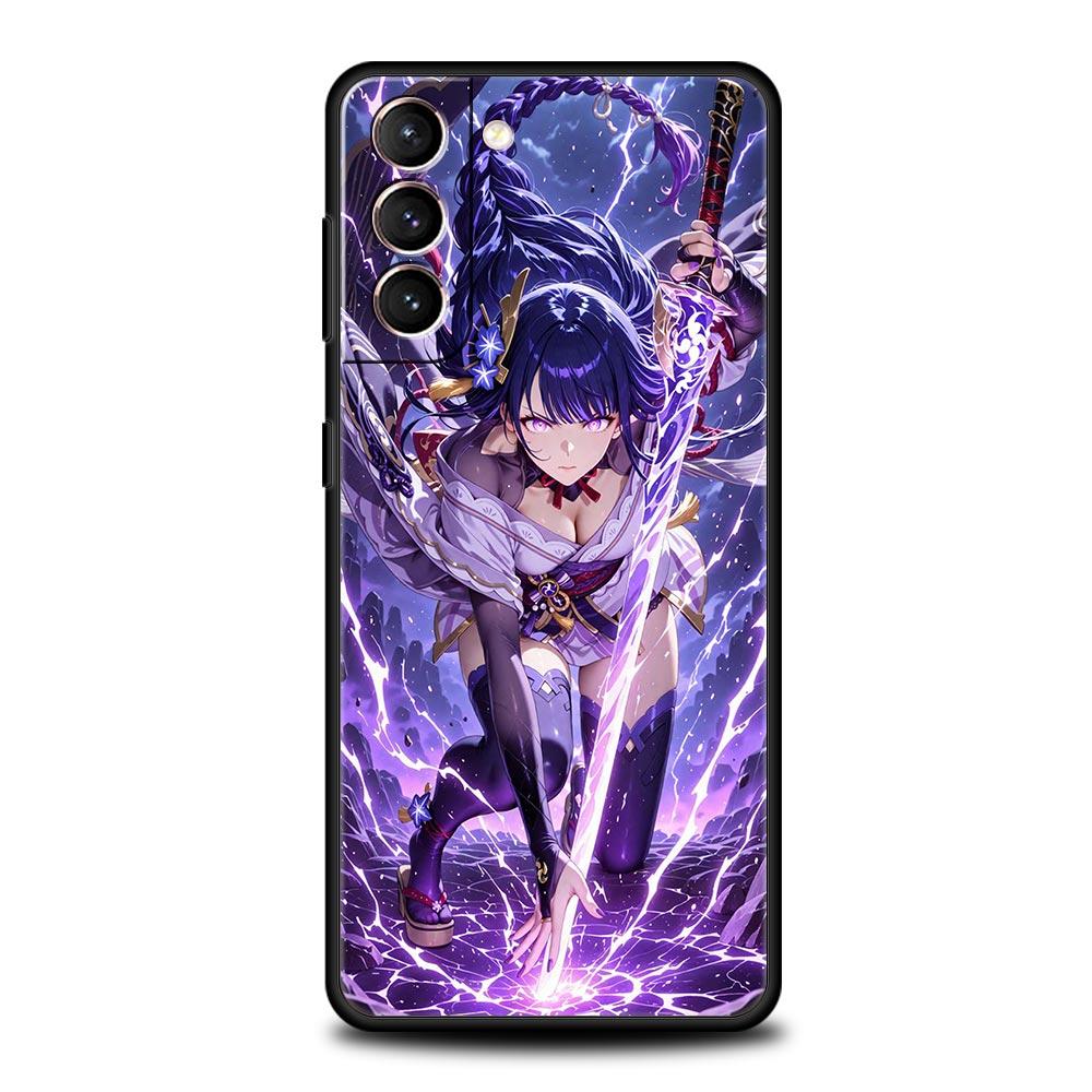 

Phone Case For Samsung Galaxy S25 Edge S24 S23 S22 S21 Ultra S20 FE 5G S10 S10E S9 Plus Soft Cover Raiden Shogun Genshin Impact Galaxy S20+