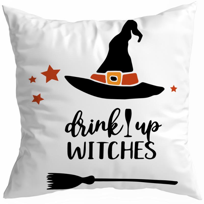 Halloween Horror Pumpkin Witch Moon Decorative Pattern Pillow Cover Bedroom, Living Room, Sofa, Cinema, Car Throw Pillow Cover