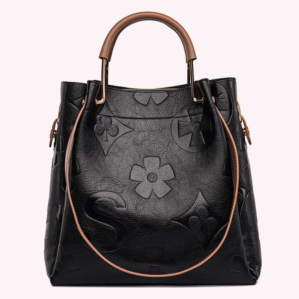 Women Bucket Bag Luxury Designer Handbag Vintage Embossed Faux Leather Tote Bag for Women Large Capacity Female Shoulder Bag Crossbody Bag