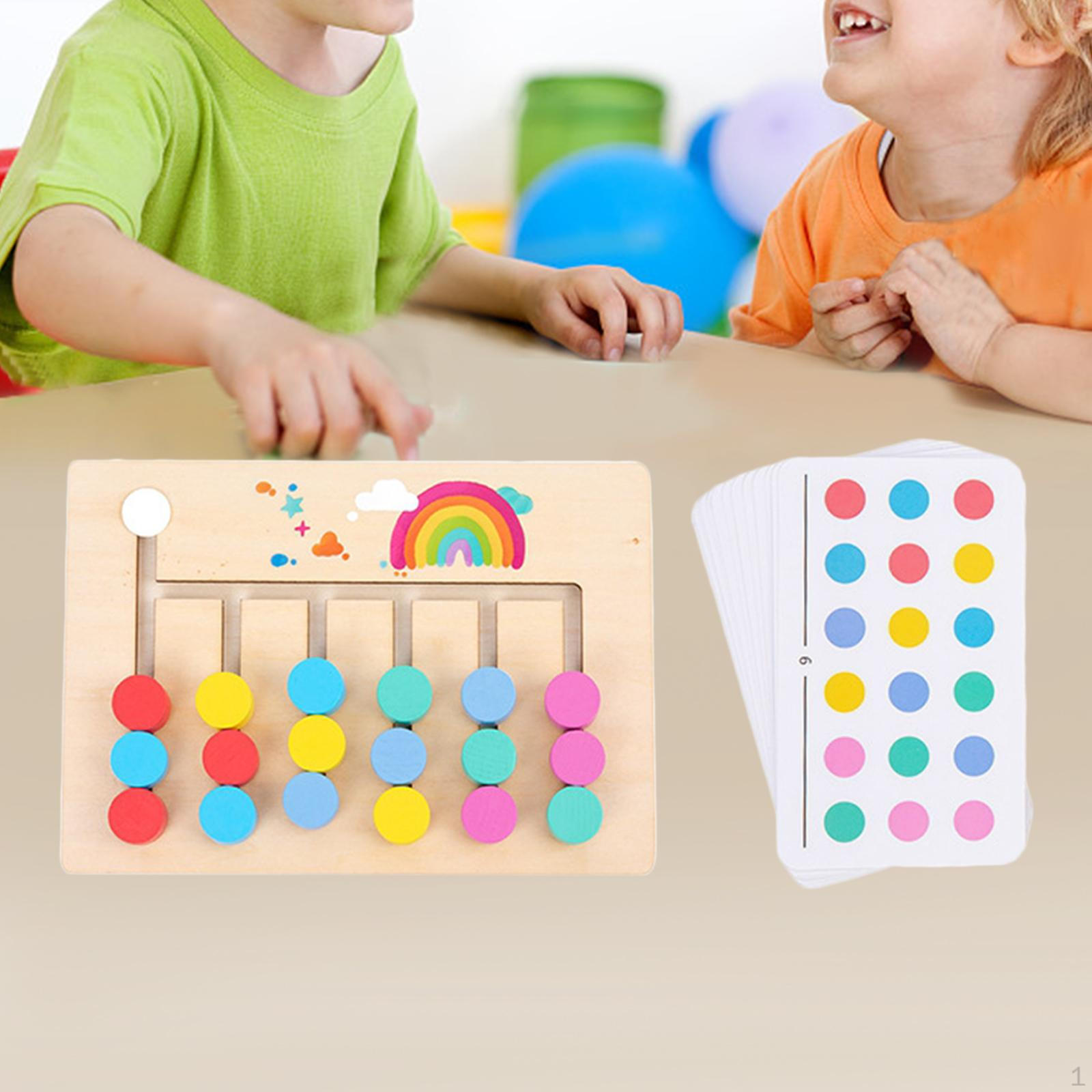 

Детские обучающие игрушки Монтессори, слайд-головоломка, соответствующие цвету и форме, логические игры, деревянные логические игры 6 Color