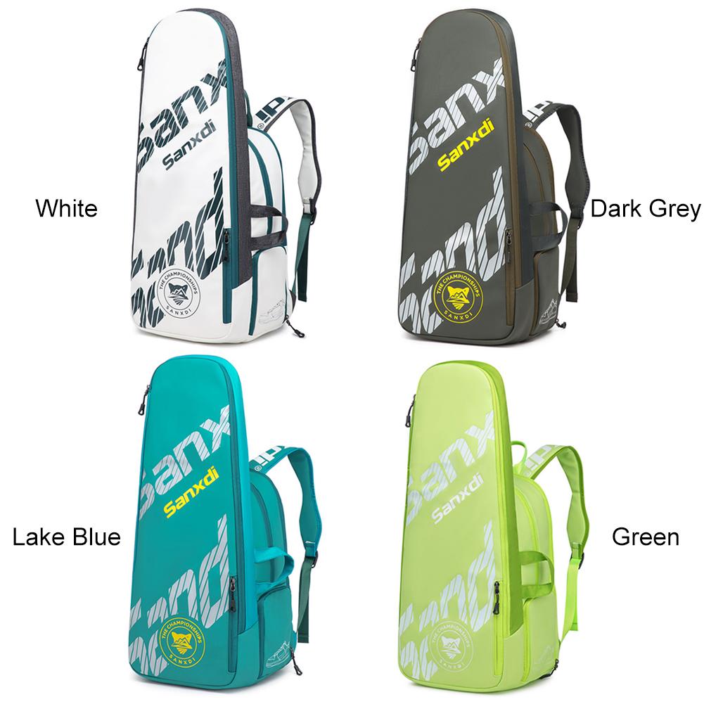Portable 3 Tennis Rackets Bag Anti-Scratch Badminton Racket Backpack Waterproof Beach Tennis Bag Expandable Sports Training Bag