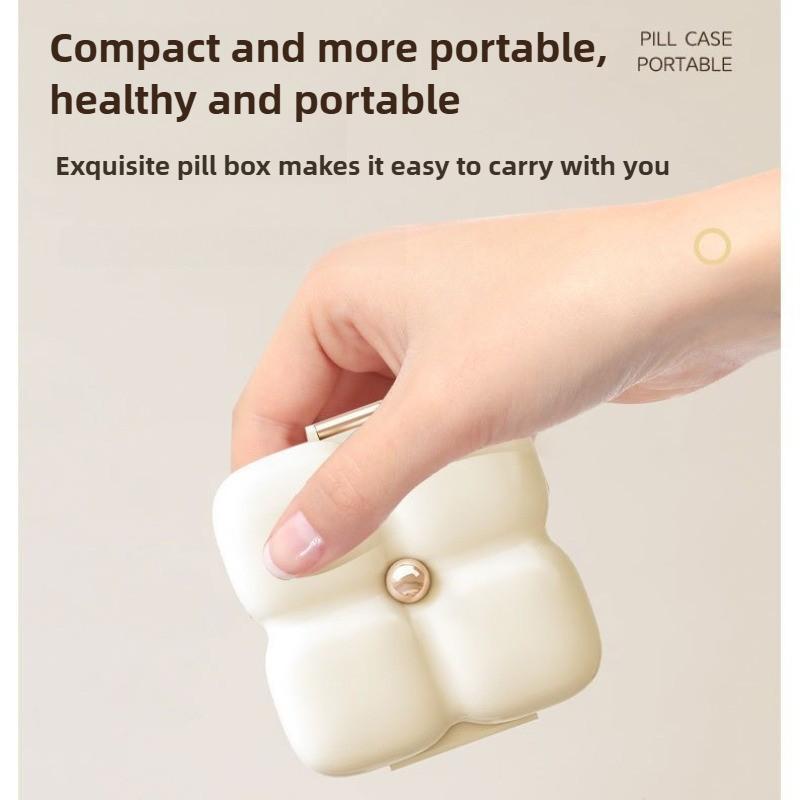 7-Day Portable Flower-Shaped Pill Organizer Compact Medication Divider Box with Individual Compartments for Daily Use