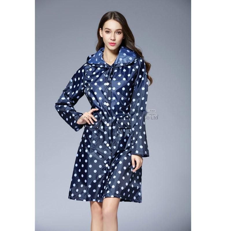 Women's Ultra-thin Polka Dot Raincoat - Japanese and Korean Fashion, Breathable, Long Poncho Style