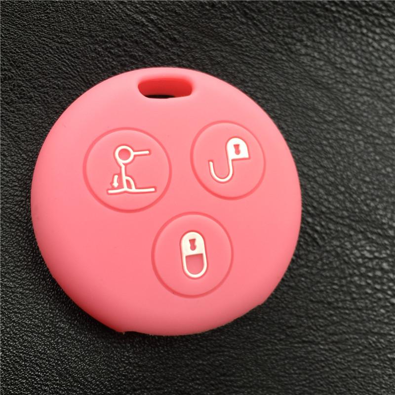 ZAD Silicone car key cover case fits for benz Smart MERCEDES City   Fortwo Roadster 3button remote key protector car accessory