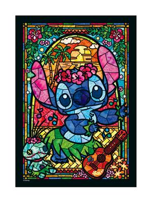Tenyo [Hergestellt in Japan] 266-teiliges reinweißes Gyutto-Serie Puzzle Disney Lilo & Stitch Buntglas (18,2 x 25,7 cm) DPG-266-758 mit Servicekarte