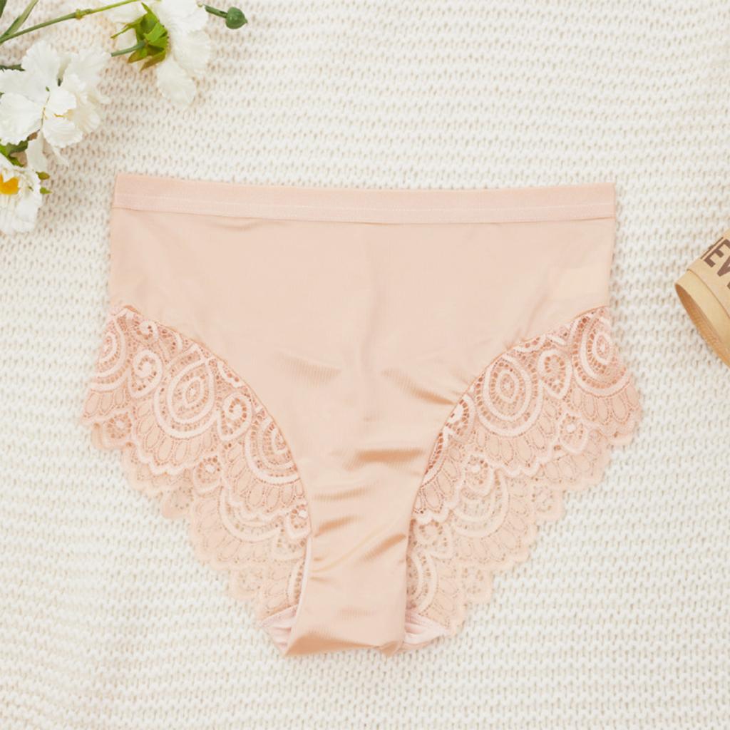 Ladies' Fashionable Lace Sexy Mid Waist Underwear With Abdominal Compression Underwear