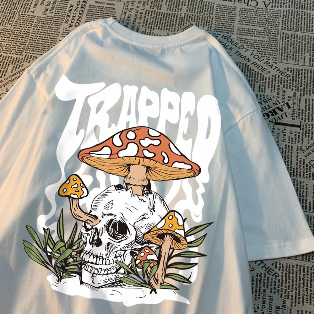 Horror Skull Tričko s potiskem Muži Ženy Vysoce kvalitní trička Vzor Oversize Nové tričko Neformální oversize Bavlněná trička