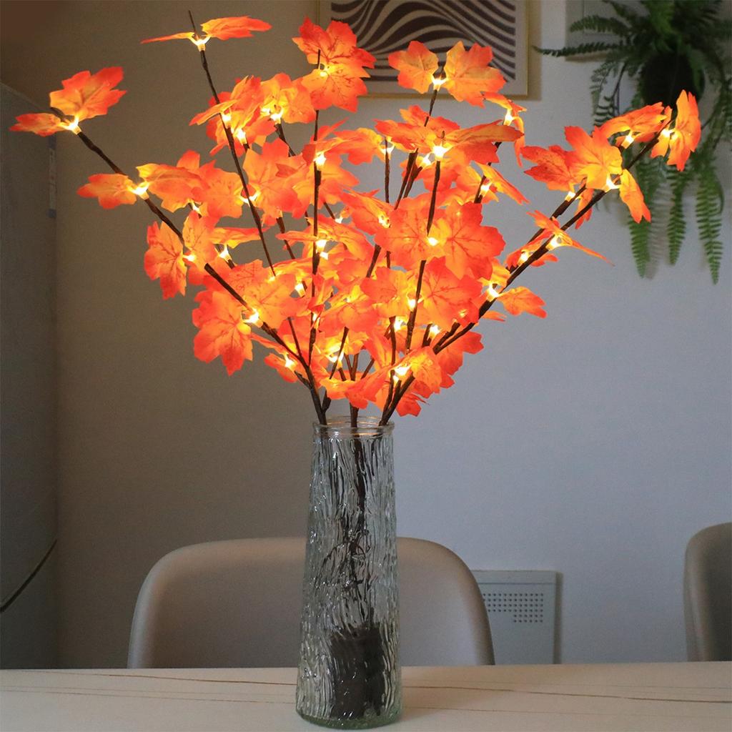 Maple Leaf Decorative Lights, With Lights That Glow, Battery-powered Artificial Maple Leaf Branch Lights,  Tabletop Decorative Lights, Suitable For