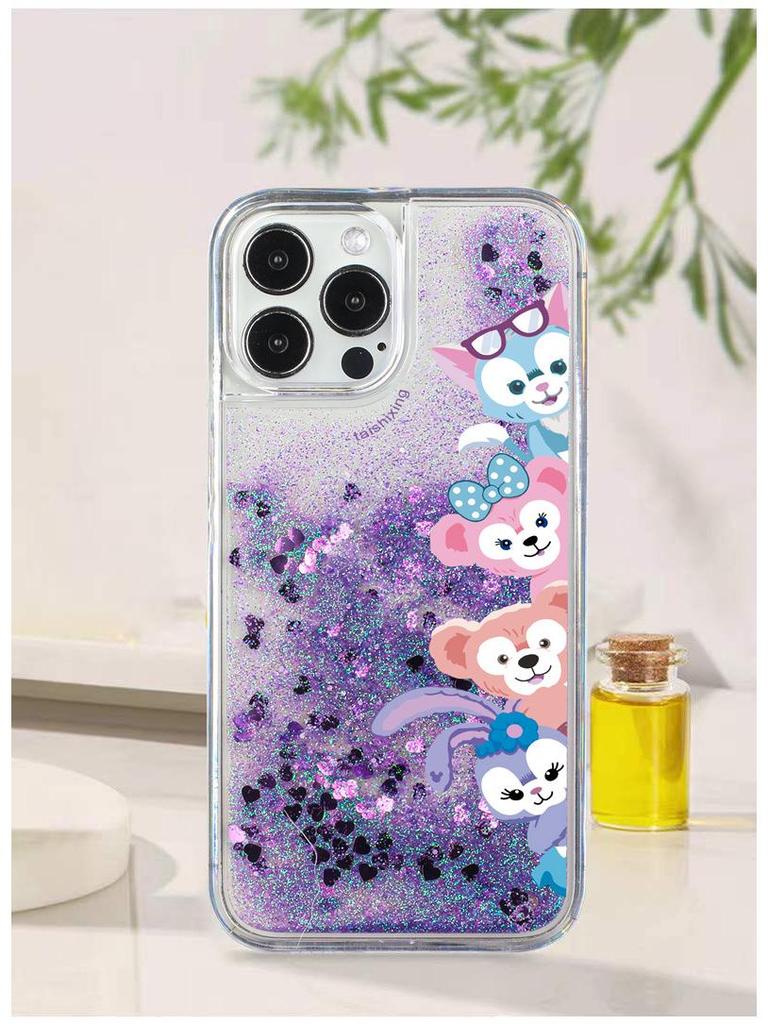 Třpytivý kryt Quicksand Ballet Rabbit pro iPhone Apple 11, 12, 13 Pro Max, X se šňůrkou na krk