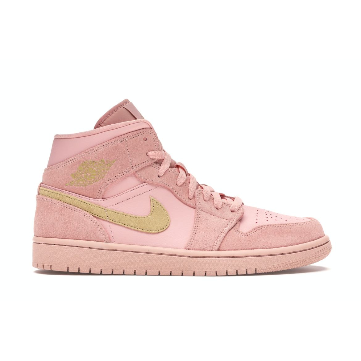 

Мужские кроссовки Air Jordan 1 Mid Coral Gold Pink Metallic-Gold 852542-600