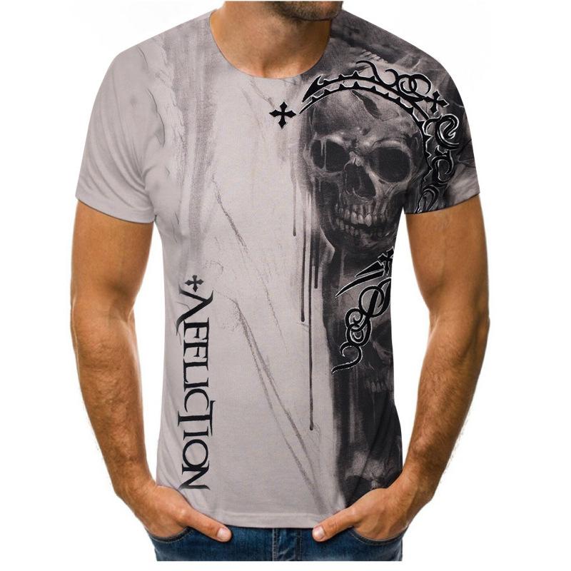 Camiseta Masculina Casual Fashion com Gola Redonda e Estampa 3D de Gato