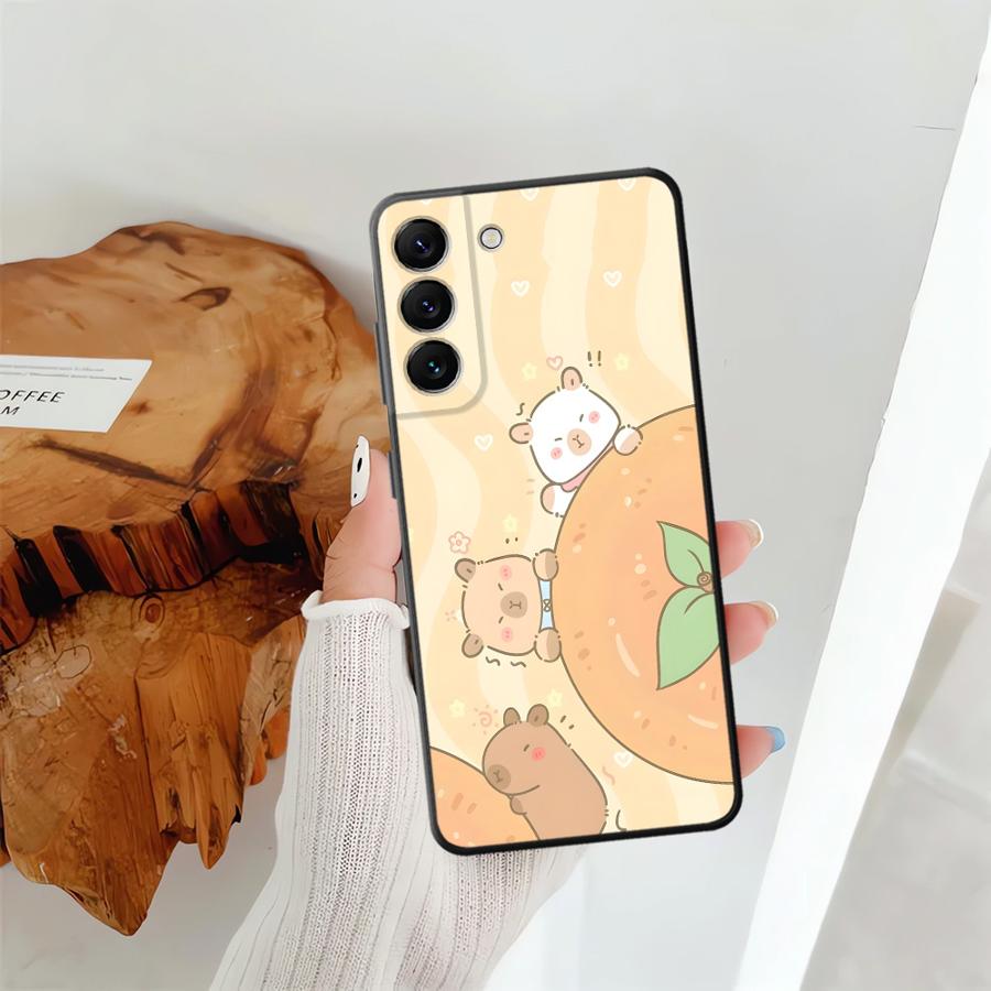 Cartoon Pufferfish Case for Samsung Galaxy Note 8 S10 20 Ultra S8 S9 9 10 Plus Black Soft Phone Cover