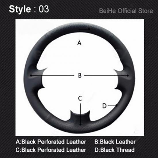 DIY handgenähte rutschfeste schwarze Leder-Wildleder-Auto-Lenkrad-Abdeckung für den Innenraum des BMW Z4 E89 2009–2016