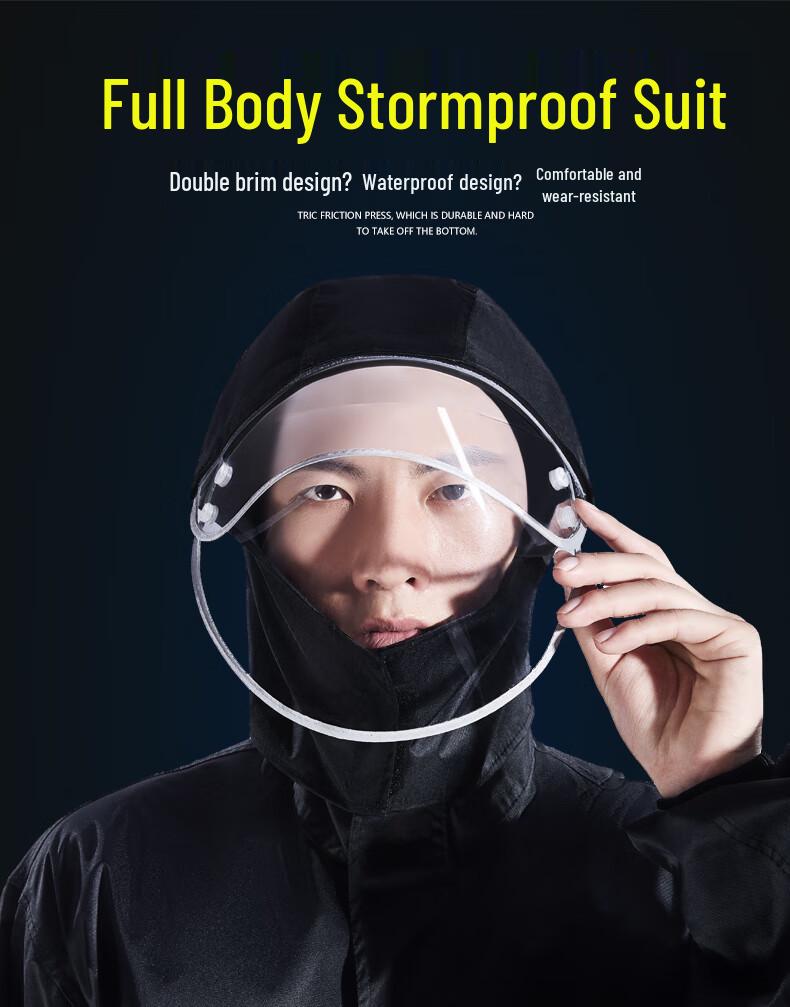 Full Body Stormproof Raincoat & Pants Set for Outdoor Cycling, Men's & Women's Split-Style Fishing Suit & Poncho