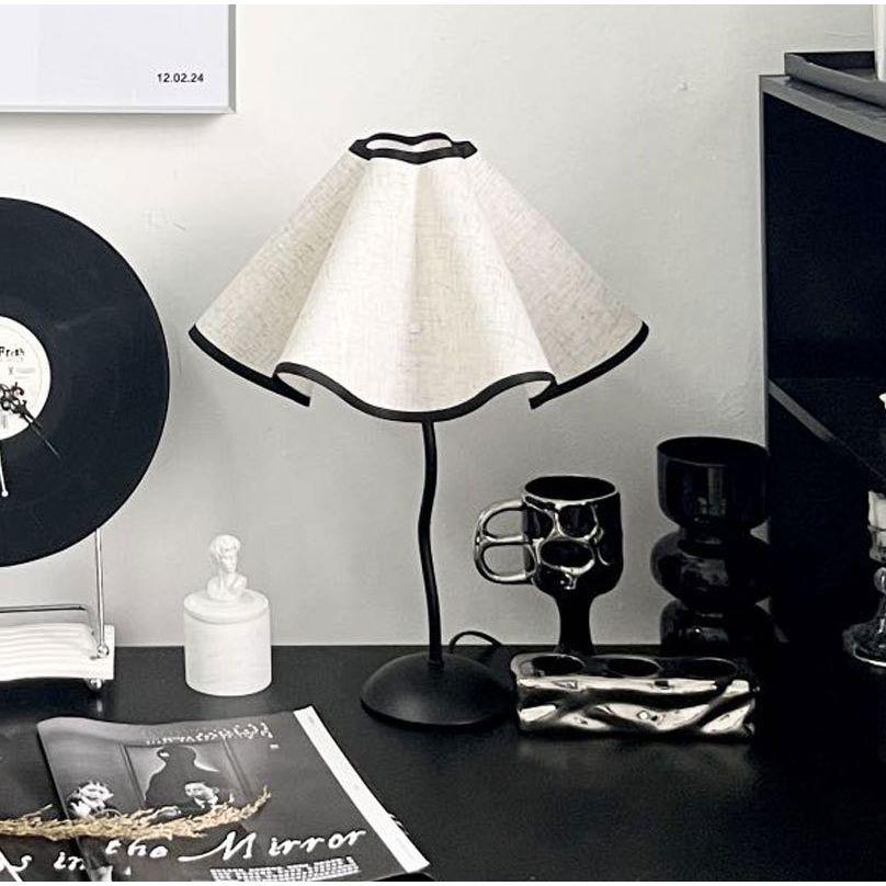 Modern Minimalist Petal Umbrella Desk Lamp - S-Shaped Iron Art for Bedrooms & B&Bs
