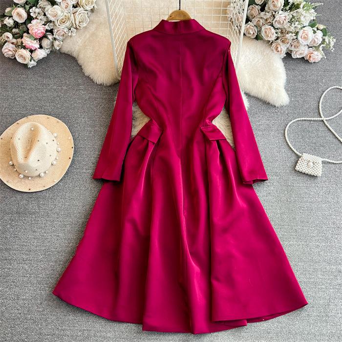 Осенне-зимнее платье-блейзер во французском стиле Хепберн — фото 14