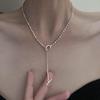 Korean Style Retro Pearl Necklace: Women's Multi-Layer Asymmetrical Clavicle Chain with OT Buckle