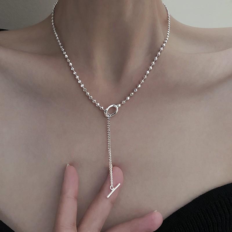 Korean Style Retro Pearl Necklace: Women's Multi-Layer Asymmetrical Clavicle Chain with OT Buckle