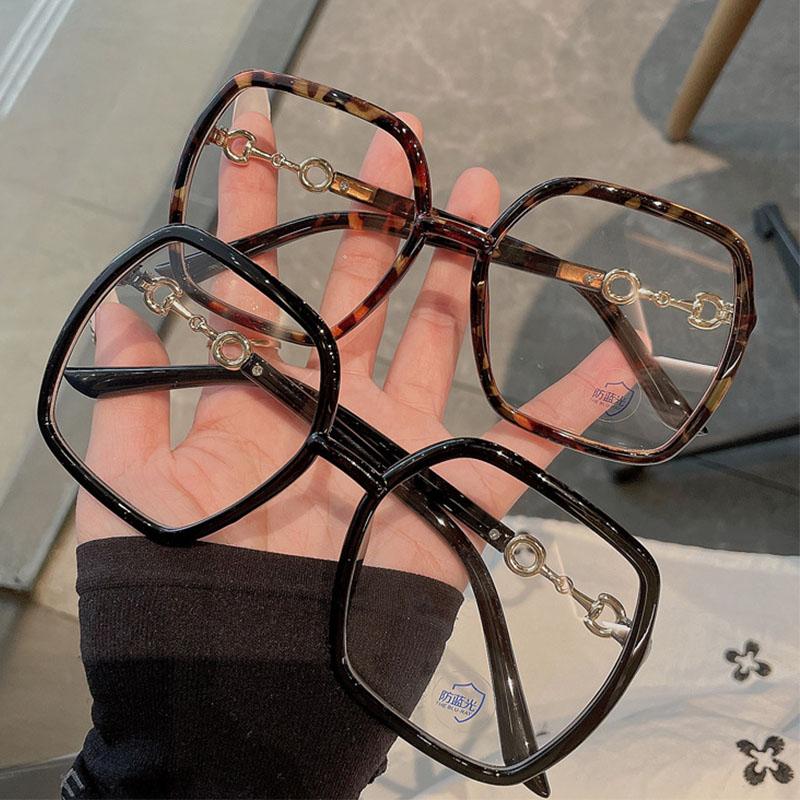 Fashion Square Glasses Frame Women Oversized Optical Transparent Spectacle Frames Vintage Eyewear Decoration Glasses Eyeglass