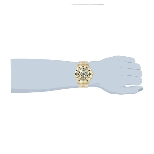 Invicta Pro Diver Quartz Watch, 48mm Case, Gold Stainless Steel Strap, Gold Dial, Men's, 74mm
