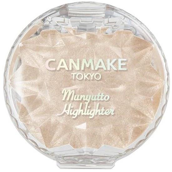 Canmake Cream Munyutto Highlighter 01 Moonlight Gem 3.8g Raw Rare Adheres Smoothly White Beige 1