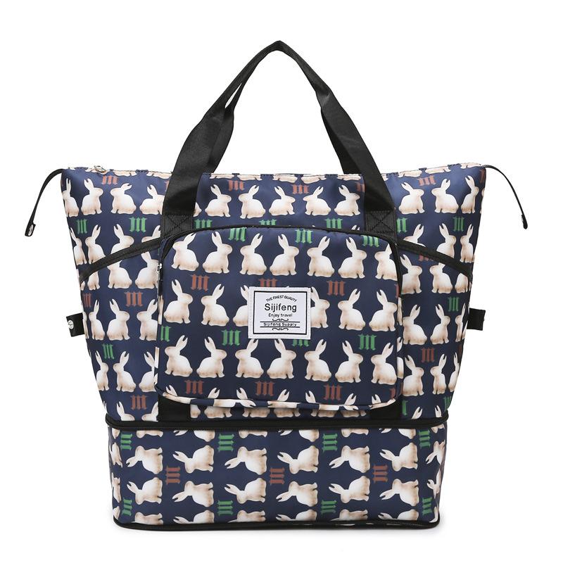 Trendy Luggage Bags with Large Capacity and Expandable Travel Bags with Dry and Wet Separation Personality Can Be Used To Fit A Pull Rod