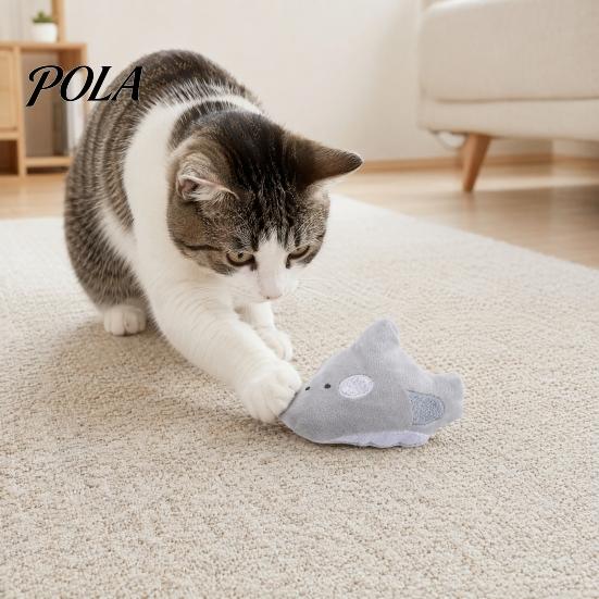 Kitten Entertainment Gift Cat Toys, Catnip Plush Ocean Toys for Cats, Shark Fish Ray Shapes Interactive Kicker, Natural Filled Toy Soft Chewing