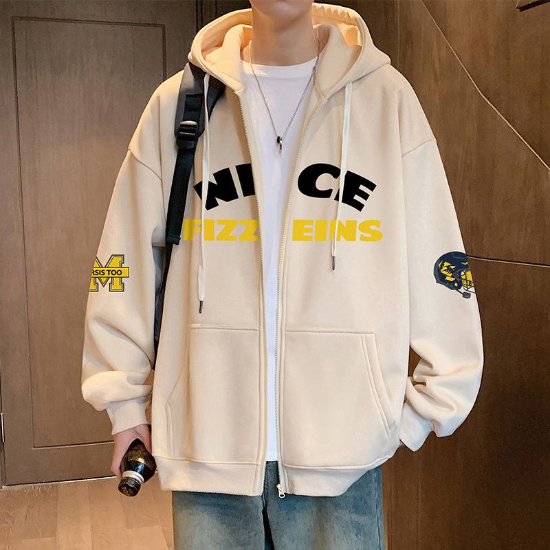 Men's Loose Fit Hooded Cardigan - Trendy American Style, Autumn/Winter 2025 Collection