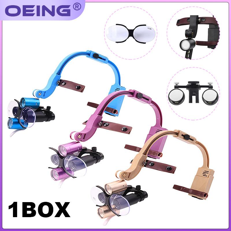 Binoclu Chirurgical cu Magnifier pentru Materiale Dentare cu Bandă de Cap Confortabilă Lampă Frontală LED cu Magnifier Dentar Mărire 2.5x/3.5x