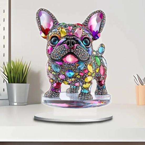 2D Fake Crystal Horse Ornament with Base Flat Acrylic Horse Table Sign Home Office Bookshelf Desktop Decoration Birthday Gift