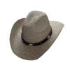 Wide Brim Cowgirl Hat Solid Color Straw Sun Hat Gentleman Western Cowboy Hat  Party